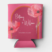 Moderne Roze Bloemen Zomer Huwelijk Boog Blikjeskoeler (Voorkant)