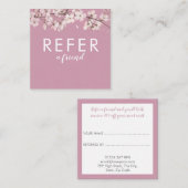 Moderne roze bloemenbloesem aanbevelingskaartje (Voorkant / Achterkant)