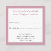 Moderne roze bloemenbloesem aanbevelingskaartje (Achterkant)