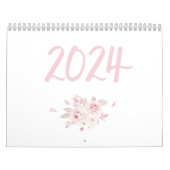 Moderne Roze Bloemencalender 2024 Kalender (Hoes)