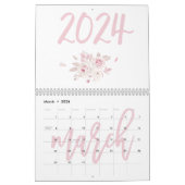 Moderne Roze Bloemencalender 2024 Kalender (Mar 2026)