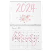 Moderne Roze Bloemencalender 2024 Kalender (Feb 2026)