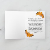 Moderne roze bloemenduiven Boho Elegant Chic Trind Bedankkaart (Binnen)