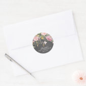 Moderne roze bloemeneerste heilige communie Sticke Ronde Sticker (Envelop)