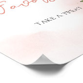 Moderne roze bloemengoud boho favors bord poster (Hoek)