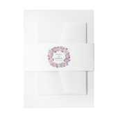 Moderne Roze Bloemenkrans Bruiloft Uitnodigingen Wikkel (Voorkant Voorbeeld)