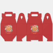 Moderne roze bloemenkrans chinese bruiloft bedankdoosjes (Ongevouwen)