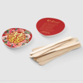 Moderne roze bloemenkrans chinese bruiloft handwaaier (Niet-gemonteerd)