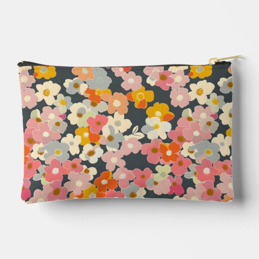 Moderne roze bloemenmonogram initiaal etui (Achterkant)