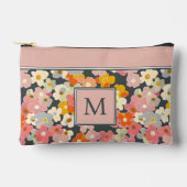 Moderne roze bloemenmonogram initiaal etui (Voorkant)