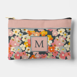 Moderne roze bloemenmonogram initiaal etui