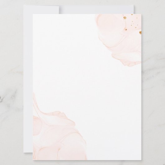 Moderne roze bloemenmoslim islamitische bruiloft kaart (Achterkant)