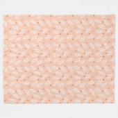Moderne roze bloemenpatroon fleece deken (Voorkant (Horizontaal))