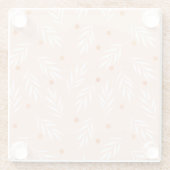 Moderne roze bloemenpatroon glazen onderzetter (Achterkant)