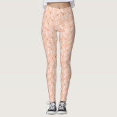 Moderne roze bloemenpatroon leggings (Voorkant)