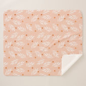 Moderne roze bloemenpatroon sherpa deken (Voorkant (horizontaal))