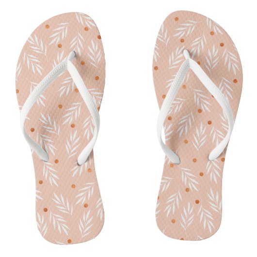 Moderne roze bloemenpatroon teenslippers (Voetbed)
