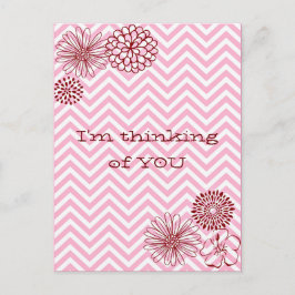 Moderne Roze Bloemige Chevron Gepersonaliseerde Te Briefkaart