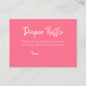 Moderne Roze Bloemige Luier Raffle Informatiekaartje (Voorkant)