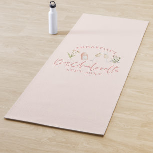 Moderne, roze bloemige, meisjesbachelorette vakant yogamat