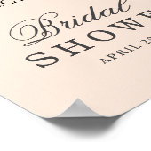 Moderne Roze Bloemige Minimaal Bruidsdiner Poster (Hoek)