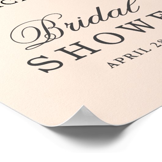 Moderne Roze Bloemige Minimaal Bruidsdiner Poster (Hoek)