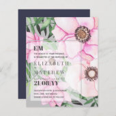 Moderne Roze Bloemige Trouw - AANPASBARE KLEUREN (Voorkant / Achterkant)