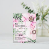 Moderne Roze Bloemige Trouw - AANPASBARE KLEUREN (Staand voorkant)