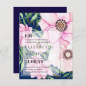 Moderne Roze Bloemige Trouw - KLEUREN OP MAAT (Voorkant / Achterkant)