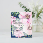 Moderne Roze Bloemige Trouw - KLEUREN OP MAAT (Staand voorkant)