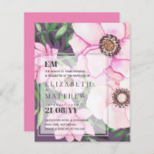 Moderne Roze Bloemige Trouwjurk - KLEUREN OP MAAT (Voorkant / Achterkant)