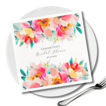 Moderne Roze Bloemige Waterverf Bruiloft 