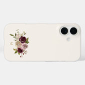 Moderne Roze Bloemige Waterverf Monogram met Bourg Case-Mate iPhone Case (Achterkant (horizontaal))