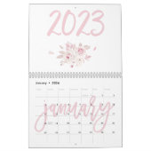 Moderne Roze Bloemkalender 2023 Kalender (Jan 2026)