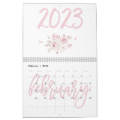 Moderne Roze Bloemkalender 2023 Kalender (Feb 2026)