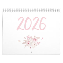 Moderne Roze Bloemkalender 2026 Kalender