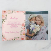 Moderne Roze Bloemrijke Moederdag Kaart (Binnen)
