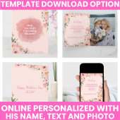 Moderne Roze Bloemrijke Moederdag Kaart