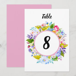 Moderne Roze Bloemrijke Romantische Trouwtafel Num Kaart