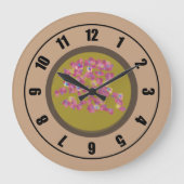 Moderne roze bloesem Grote klok (Voorkant)