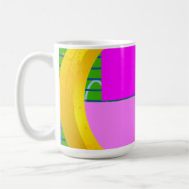 Moderne roze blokken op goudgroen koffiemok