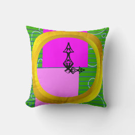 Moderne roze blokken op goudgroen kussen