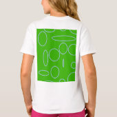 Moderne roze blokken op goudgroen t-shirt (Achterkant)