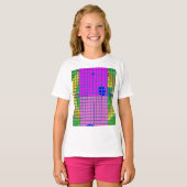 Moderne roze blokken t-shirt (Voorkant volledig)