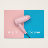 Moderne, roze Blue Haarstylist GiftCertificate Visitekaartje (Voorkant)