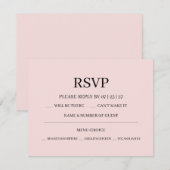 Moderne Roze Blush Bruiloft RSVP Kaartje (Voorkant / Achterkant)