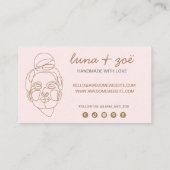 Moderne roze Blush feminine Line Art Discount Kaar Kortingskaartje (Achterkant)