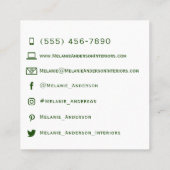 Moderne roze Blush Green Pastel Custom Vierkante Visitekaartje (Achterkant)