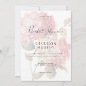 Moderne Roze Blush Hortensia Bruiloftsborrel Kaart (Voorkant)