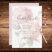 Moderne Roze Blush Hydrangea Bridal Brunch Kaart